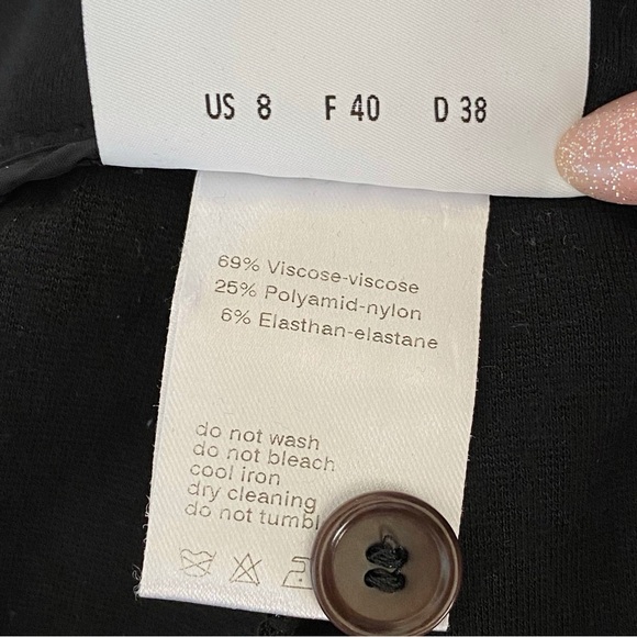 AKRIS PUNTO BLACK SLIM FIT STRETCHY KNIT MID RISE DRESS PANTS - Picture 8 of 9